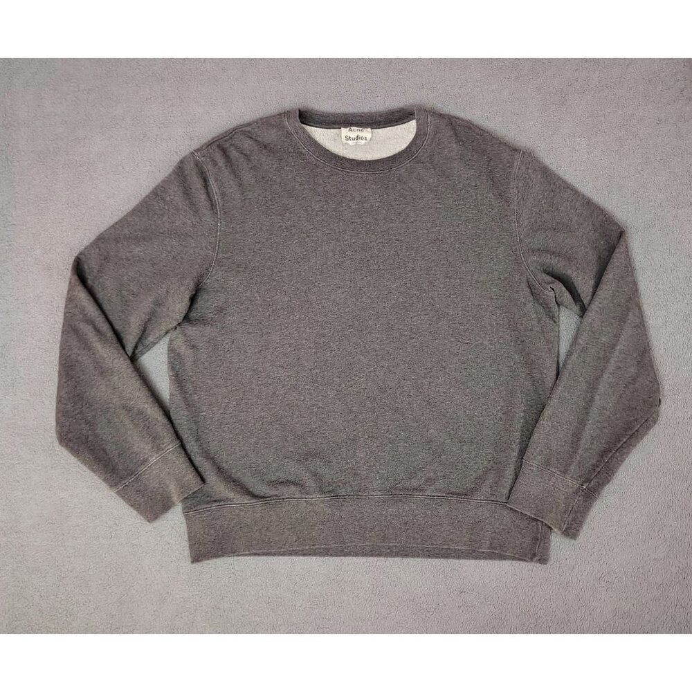 NWOT Acne Studios Men's Casey Gray Cotton (XL) Midweight Sweatshirt Relaxed Fit